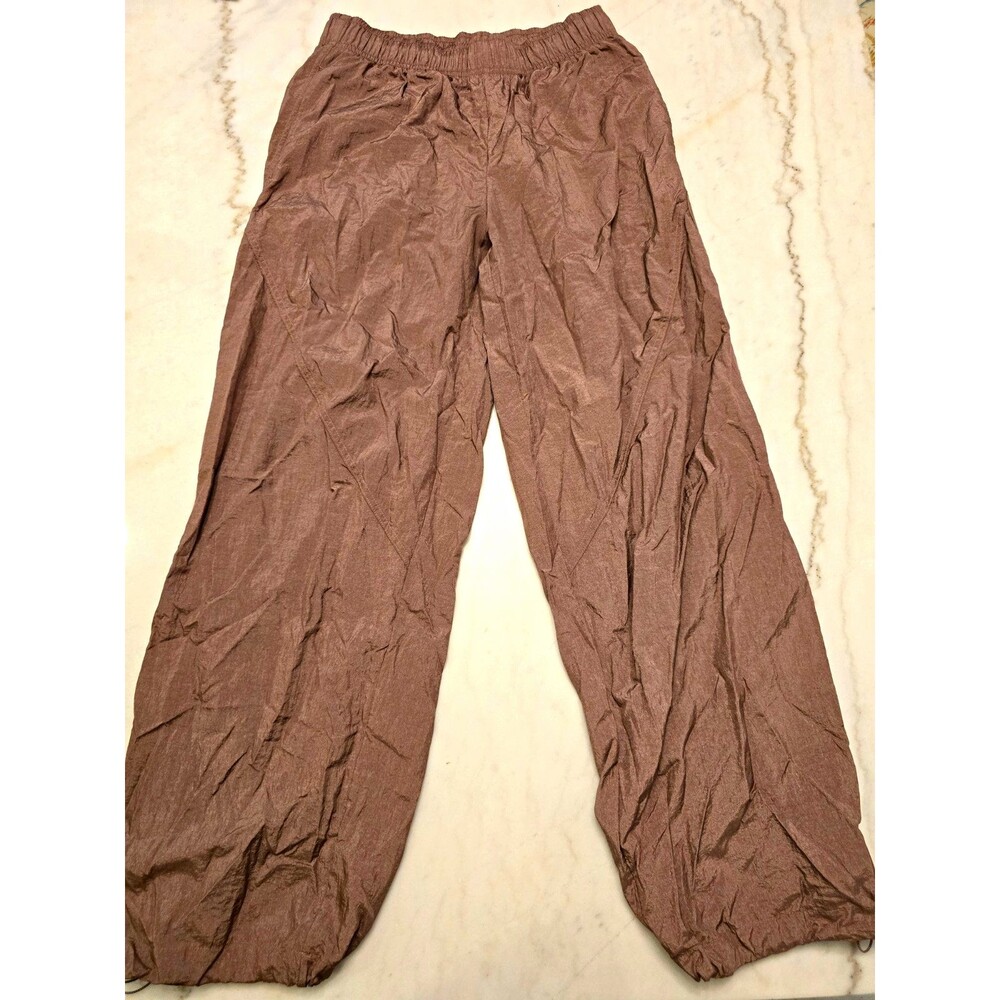 Athleta lunar sheen utility mid rise Pull-On Pants auburn crinkle size small